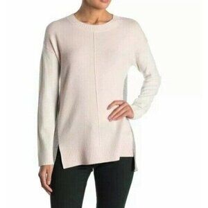 Catherine Malandrino Sweater Cashmere Pullover Crew Neck Color Block M New